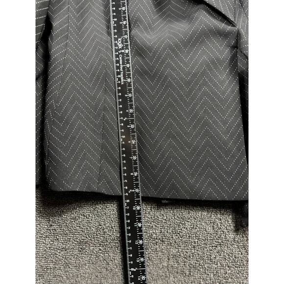 Kasper Blazer Suit Jacket Womens Size 12 Black with Zig-Zag Pinstripes Casual - Picture 7 of 8